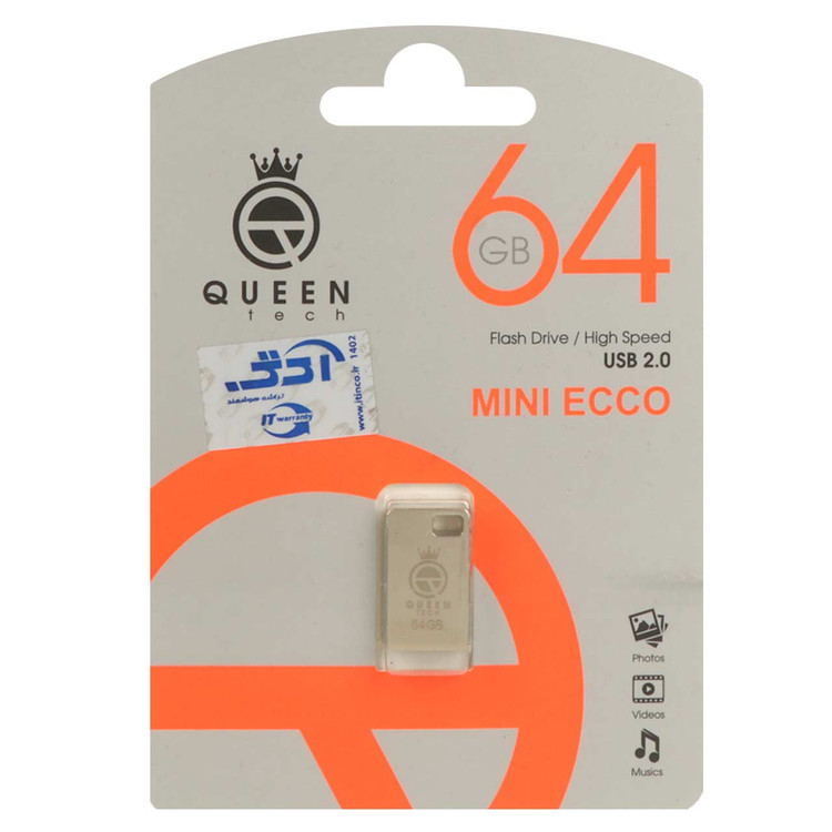 فلش Queen Mini Ecco USB2.0 Flash Memory - 64GB
