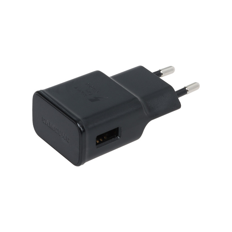 شارژر دیواری فست تک پورت همراه کابل اندروید SAMSUNG 15W مشکی مدل TA200 بدون پک درجه یک
