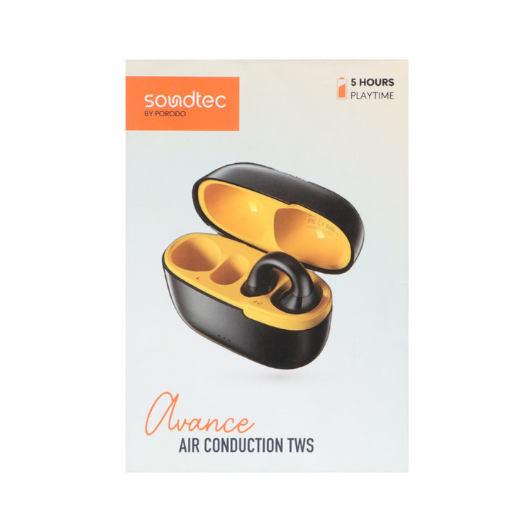 ایرفون بی سیم Porodo Soundtec مدل PD-STWLEP019-BKYL - مشکی (کار کرده) تمیز