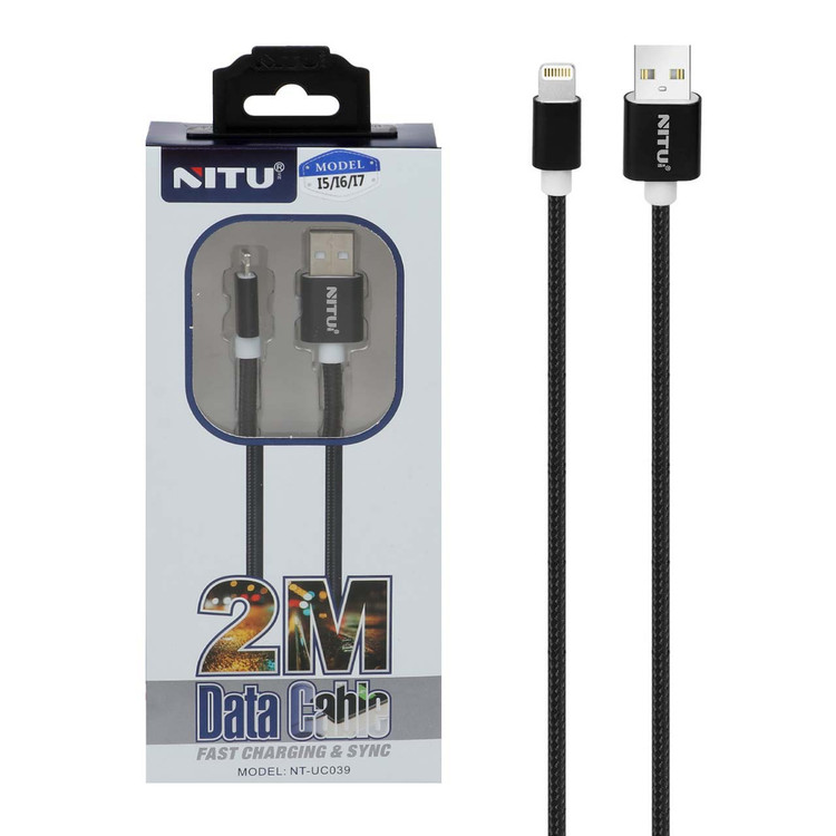کابل شارژ 2 متری آیفون NITU مدل UC039 - مشکی