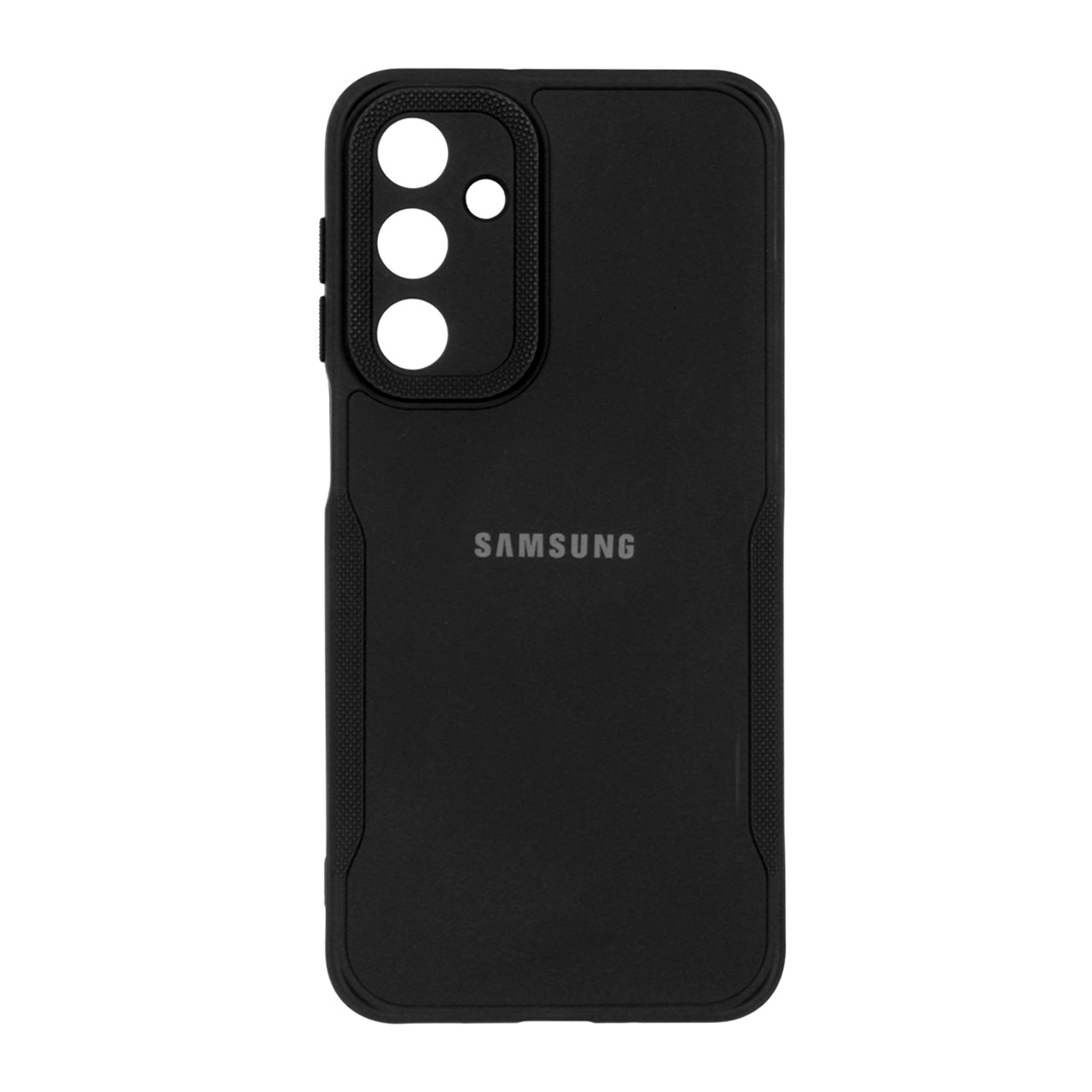قاب طرح سیلیکون دور لنز سوزنی محافظ لنزدار لوگودار Samsung Galaxy A16 - مشکی