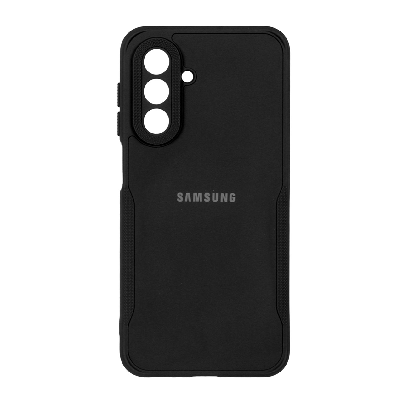 قاب طرح سیلیکون دور لنز سوزنی محافظ لنزدار لوگودار Samsung Galaxy A17 / A26 - مشکی