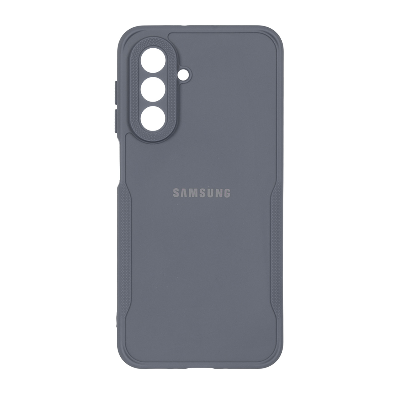 قاب طرح سیلیکون دور لنز سوزنی محافظ لنزدار لوگودار Samsung Galaxy A17 / A26 - خاکستری