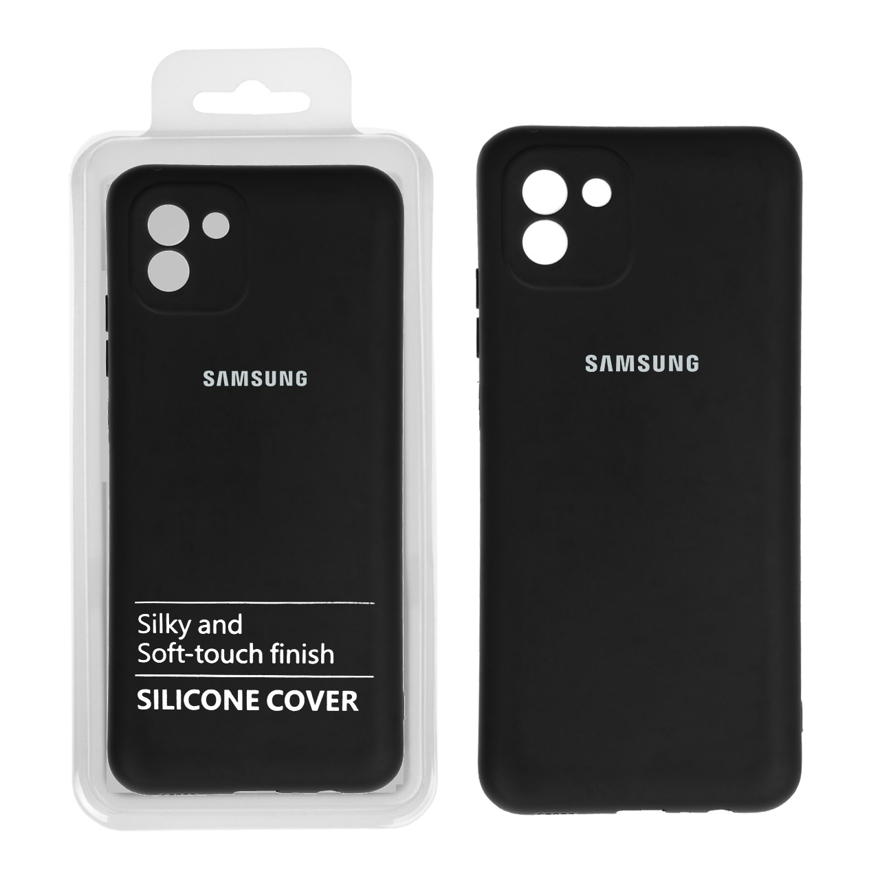 قاب نیو سیلیکون محافظ لنزدار Samsung A03 - RFF مشکی (پک دار)