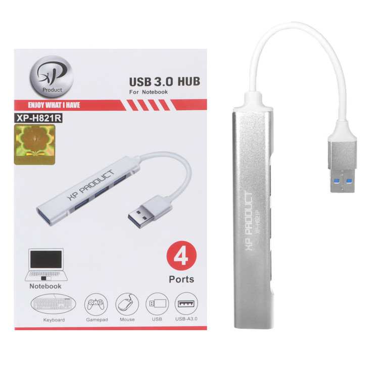 هاب 4 پورت XP Product USB3.0 مدل XP-H821R - نقره ای