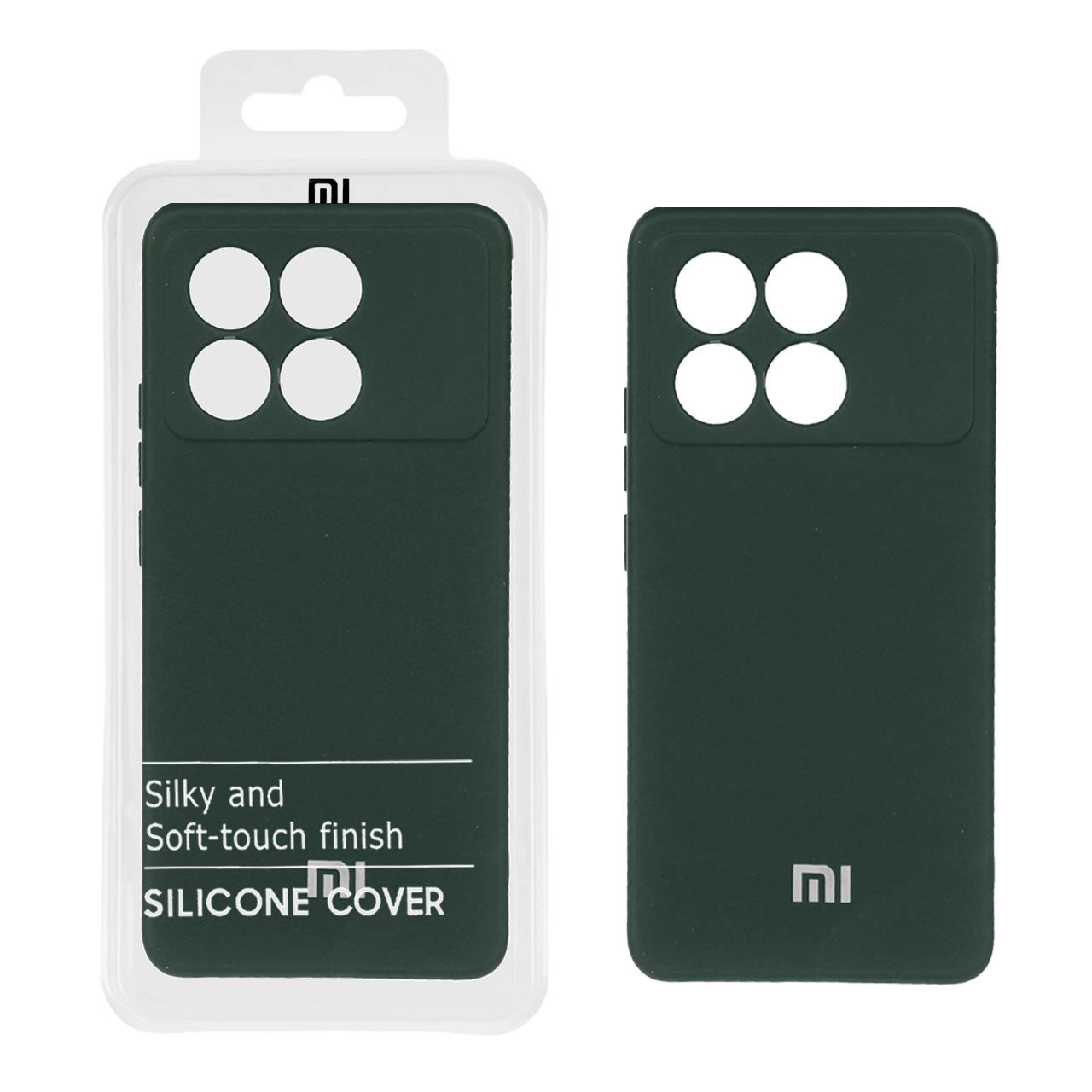 قاب نیو سیلیکون محافظ لنزدار Xiaomi Poco X6 Pro 5G - RFF - سبزتیره (پک دار)