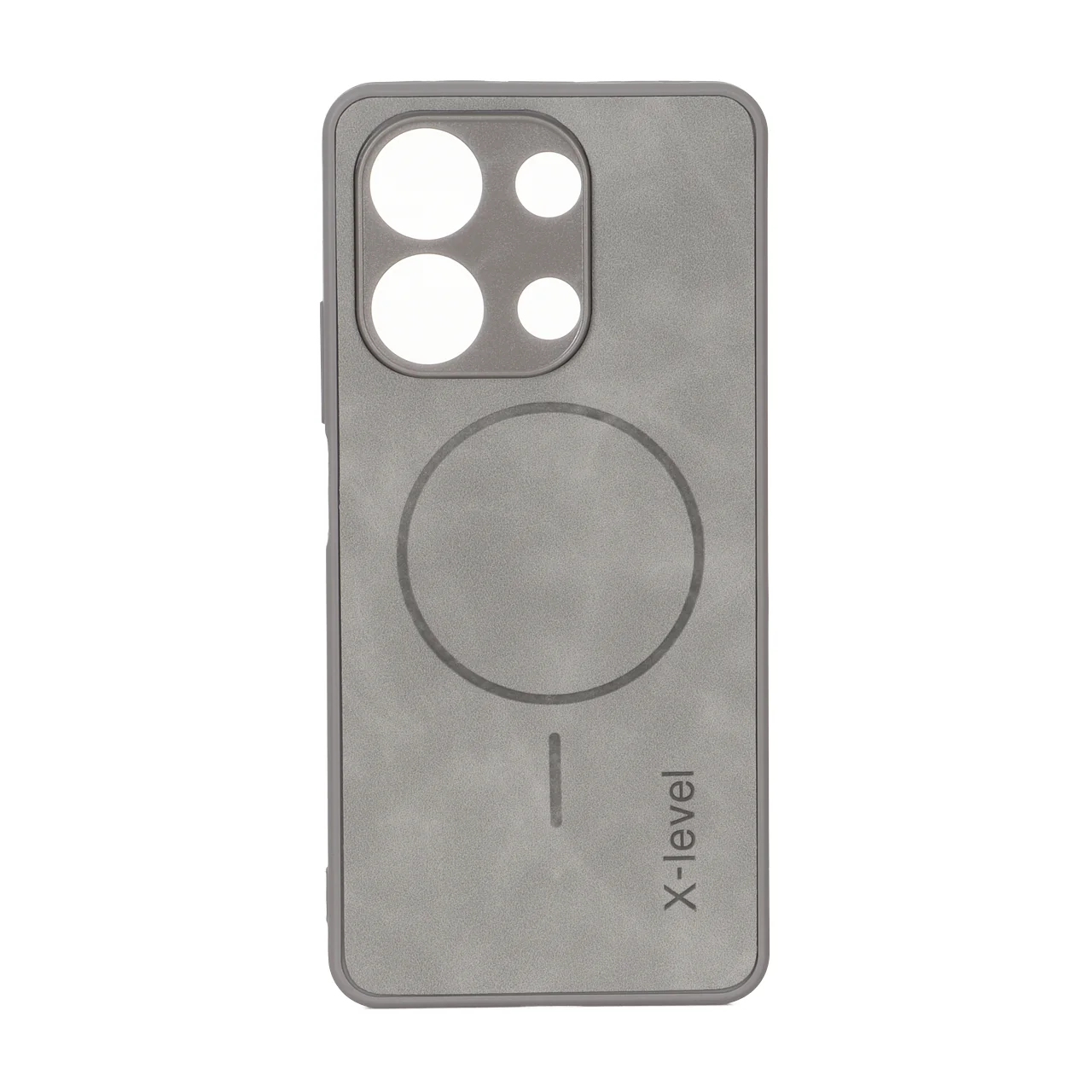 قاب Xlevel جیر طرح مگ سیف محافظ لنزدار Xiaomi Redmi Note 13 4G - طوسی