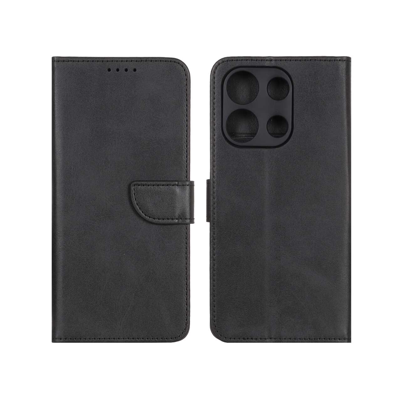 کیف چرمی موبایل مگنتی محافظ لنزدار Xiaomi Redmi Note 13 4G - مشکی