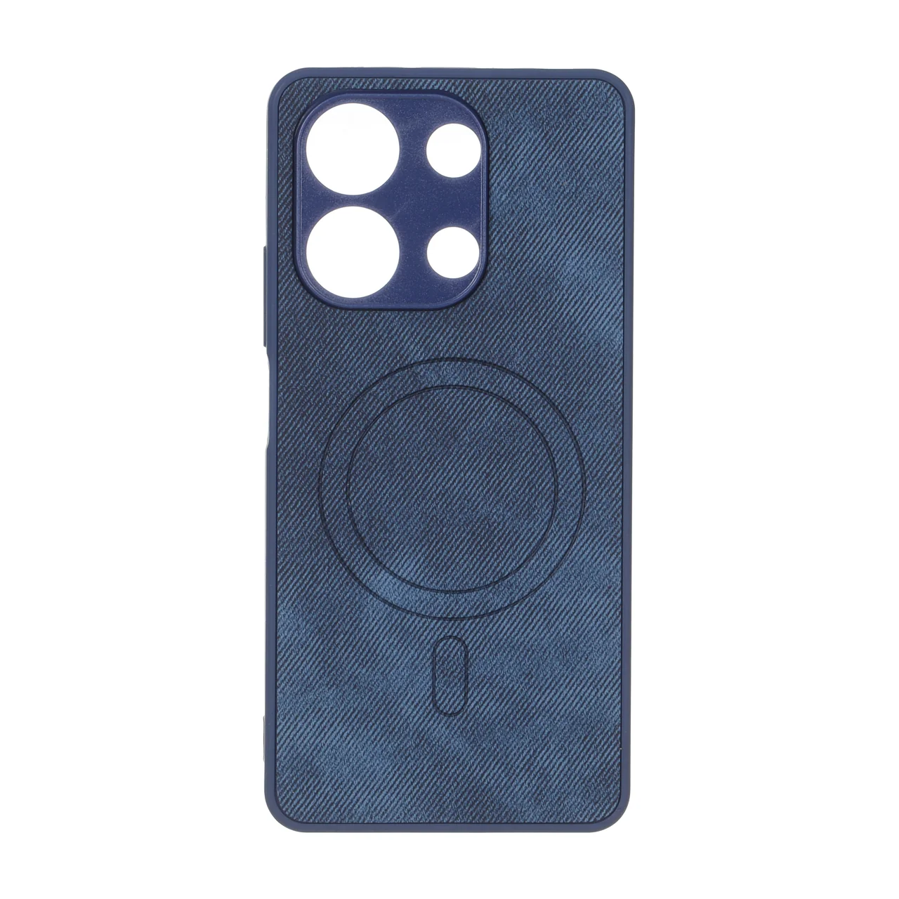 قاب پارچه ای طرح مگ سیف محافظ لنزدار Xiaomi Redmi Note 13 4G - سرمه ای