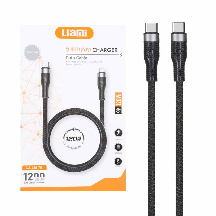 کابل شارژ PD و فست Liami Type-C To Type-C مدل CA.LM-70 120W - مشکی