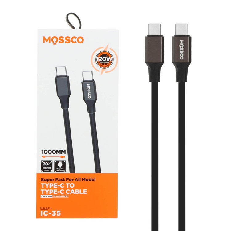 کابل شارژ PD و فست Mossco Type-C To Type-C مدل IC-35 120W - مشکی