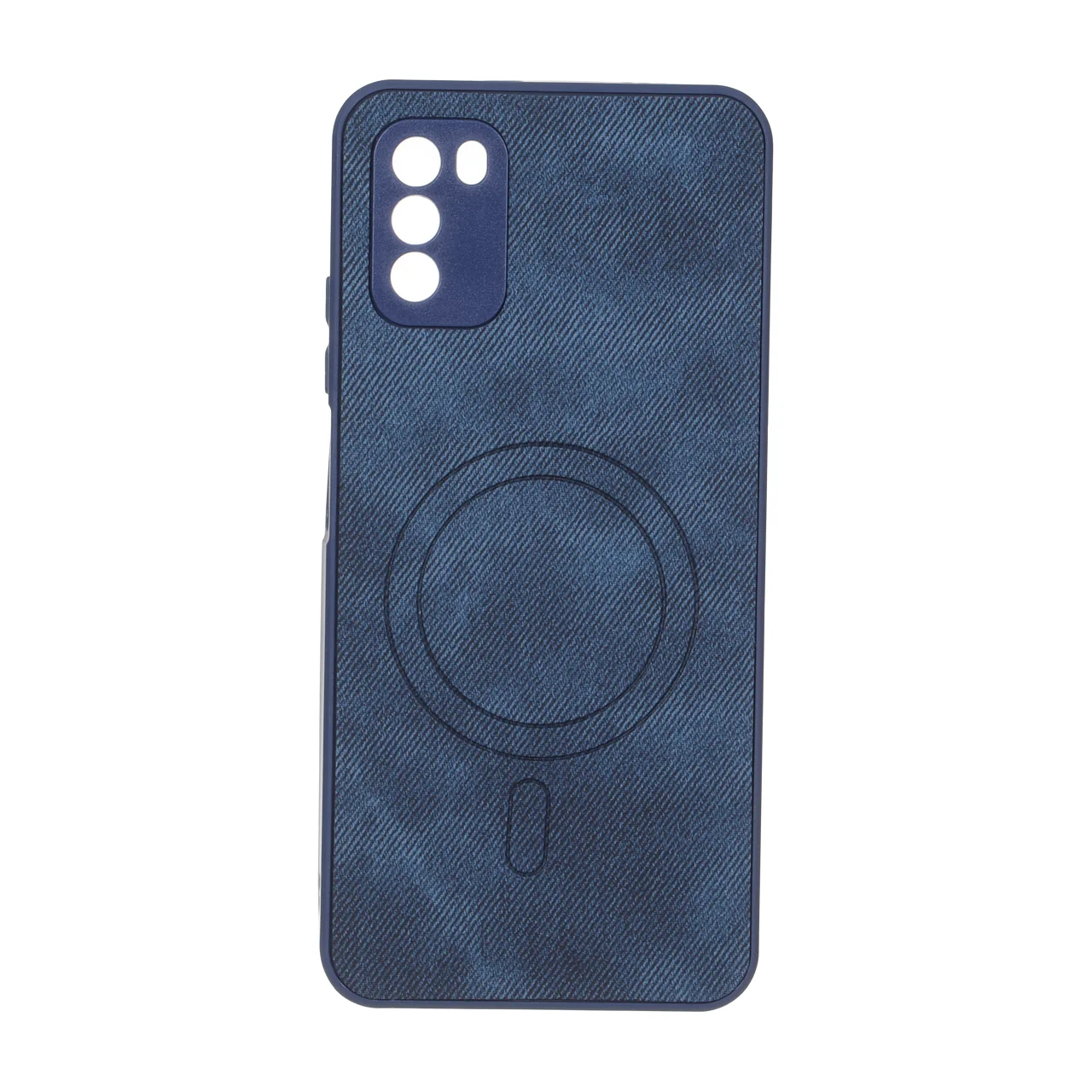 قاب پارچه ای طرح مگ سیف محافظ لنزدار Xiaomi Poco M3 - سرمه ای