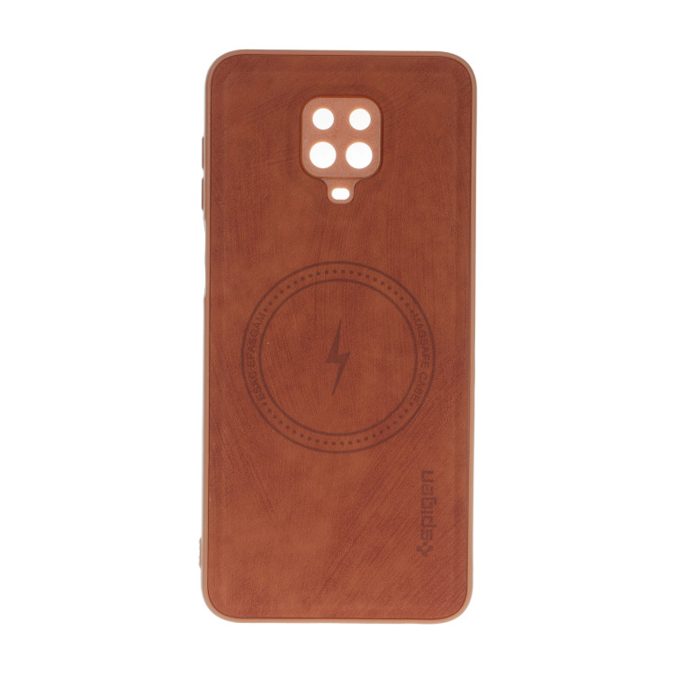 قاب Spigen جیر طرح مگ سیف محافظ لنزدار Xiaomi Redmi Note 9S / Redmi Note 9 Pro / Redmi Note 9 Pro Max - کاراملی