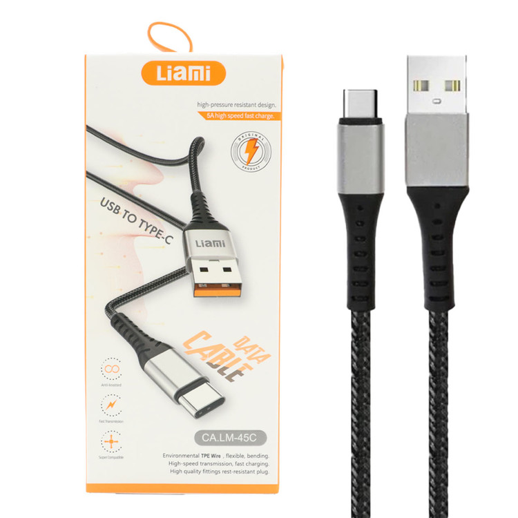 کابل شارژ فست Liami Type-C مدل CA-LM-45C - مشکی