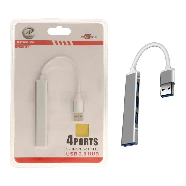 هاب 4 پورت USB2.0 ـ XP Product مدل XP-H814R - نقره ای - RYL