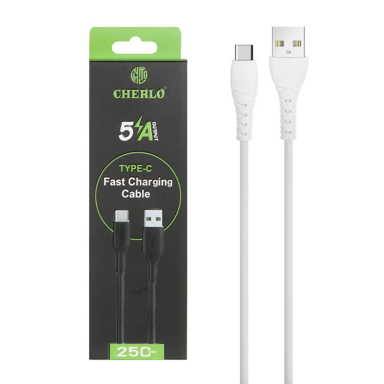 کابل شارژ فست پاوربانک CHERLO Type-C مدل CH-SM10 - سفید