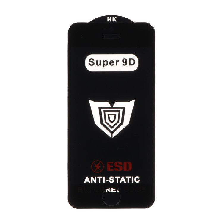 محافظ صفحه نمایش شیشه ای Full Cover ESD Anti Static - Super 9D مدل Apple iPhone 5 /Apple iPhone 5s - مشکی (بدون پک)