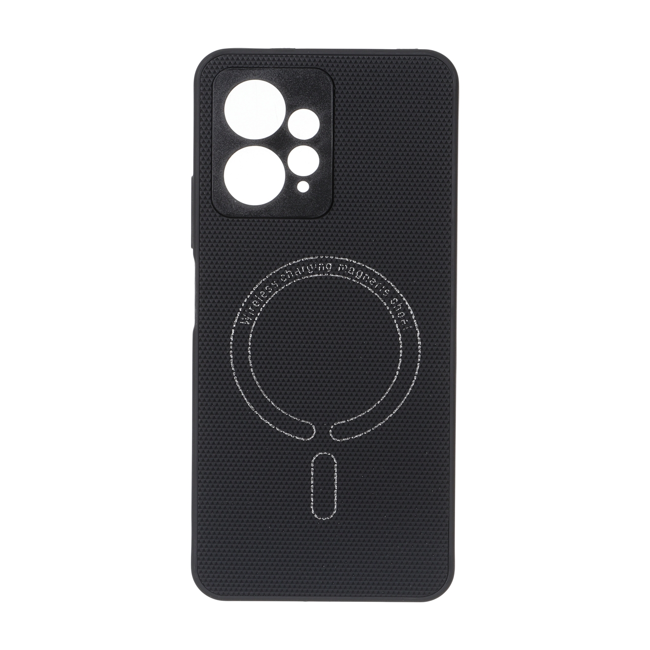 قاب سوزنی طرح مگ سیف نقره ای محافظ لنزدار Xiaomi Redmi Note 12 4G - مشکی