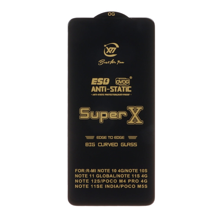 محافظ صفحه نمایش آنتی استاتیک Full Cover Super X مدل Xiaomi Redmi Note 12S / Redmi Note 11 4G / Redmi Note 11S / Redmi Note 10 4G / Redmi Note 10S / Poco M5S / Poco M4 Pro 4G