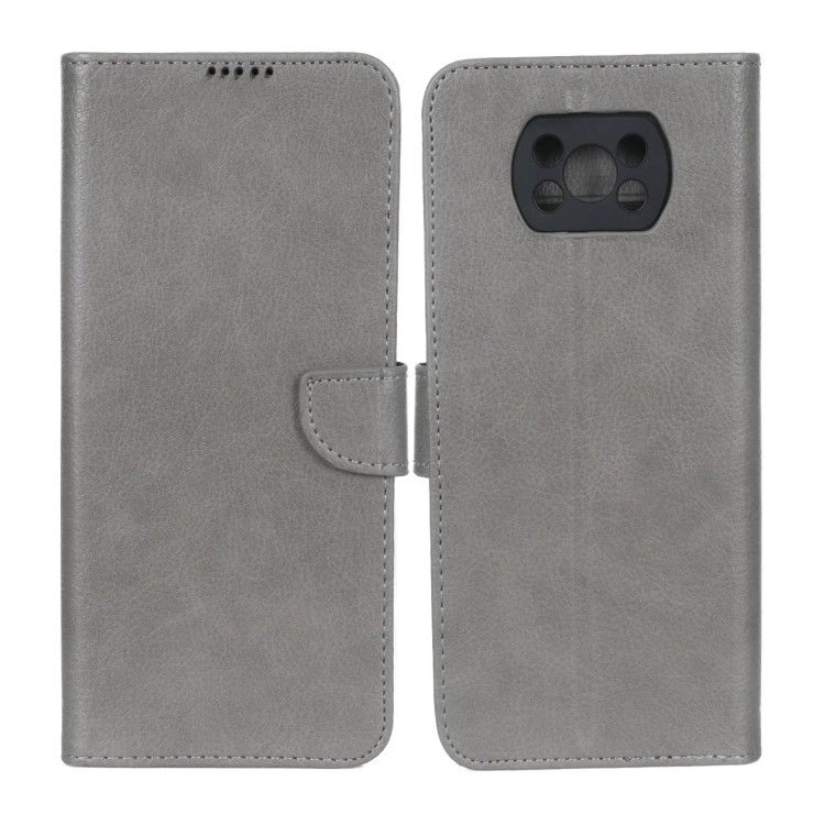 کیف چرمی موبایل مگنتی محافظ لنزدار KRF مدل Xiaomi Poco X3 / Poco X3 Pro / Poco X3 NFC - طوسی