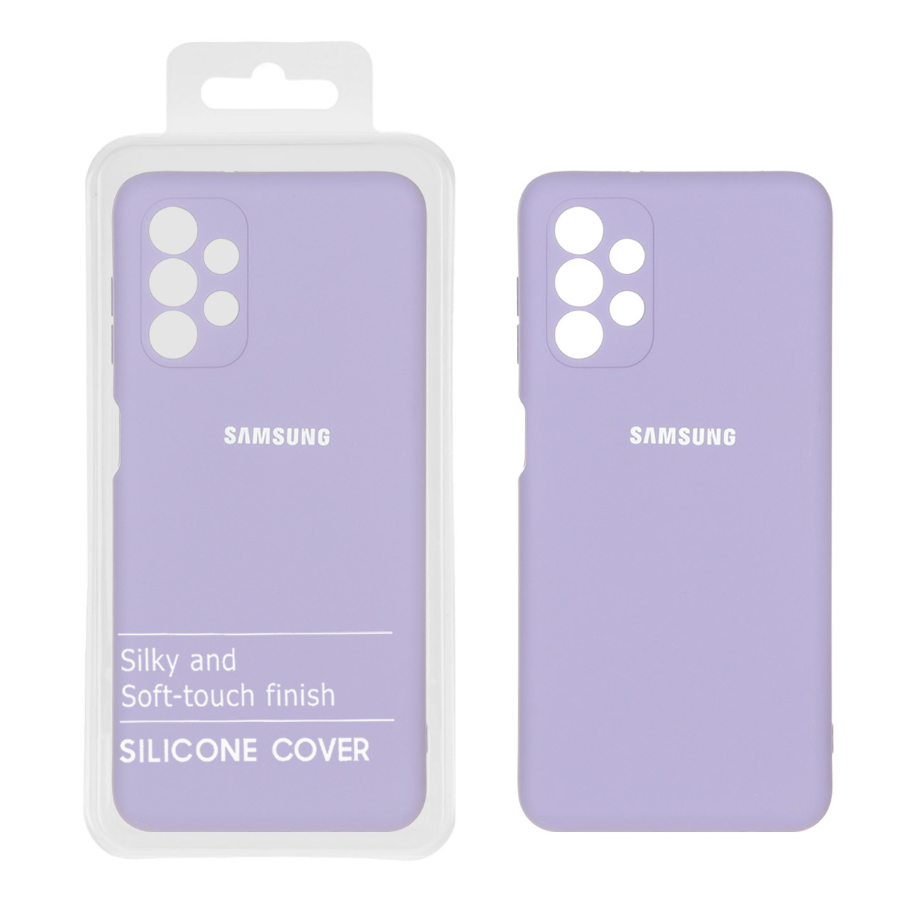 قاب نیو سیلیکون محافظ لنزدار RFF مدل Samsung A13 - 4G - یاسی (پک دار)