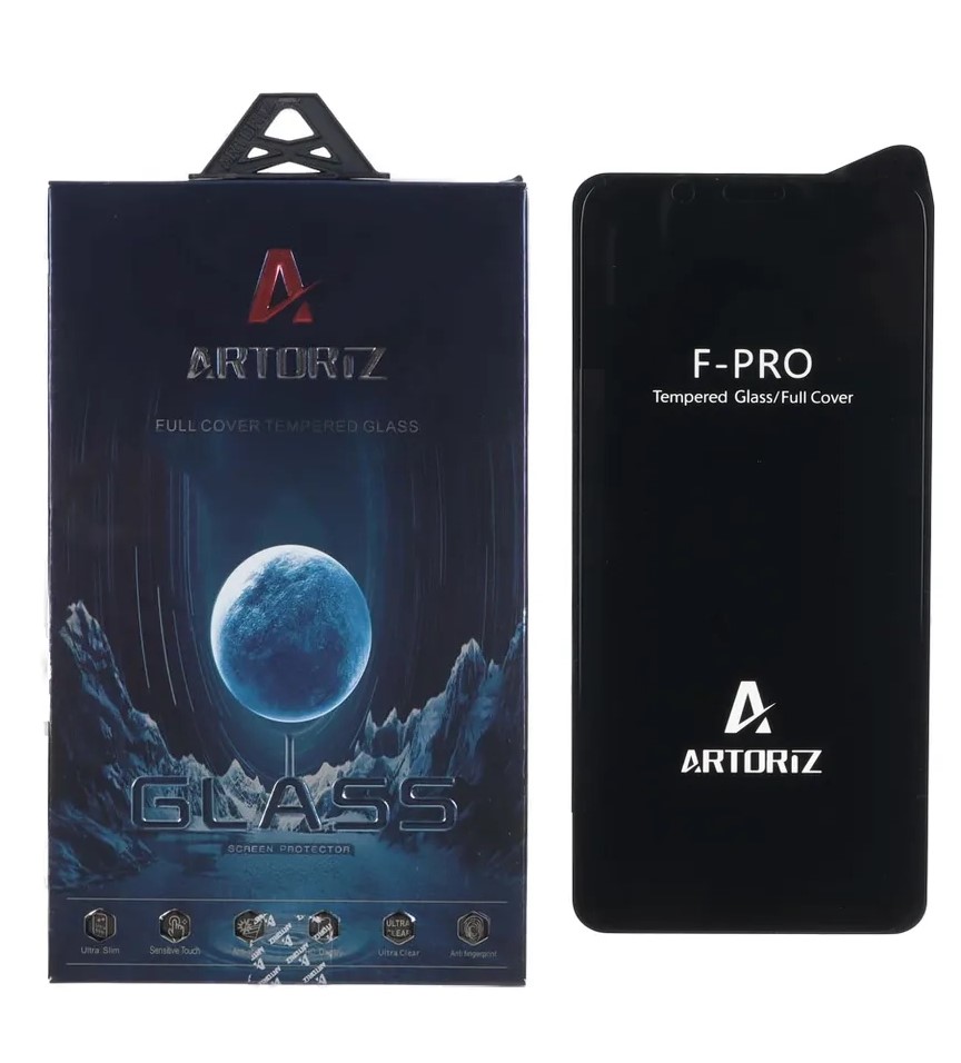 محافظ صفحه نمایش شیشه ای اورجینال Full Cover Artoriz مدل Samsung Galaxy J3 (2017) / J3 Pro (2017) / J330 - مشکی (پک دار)