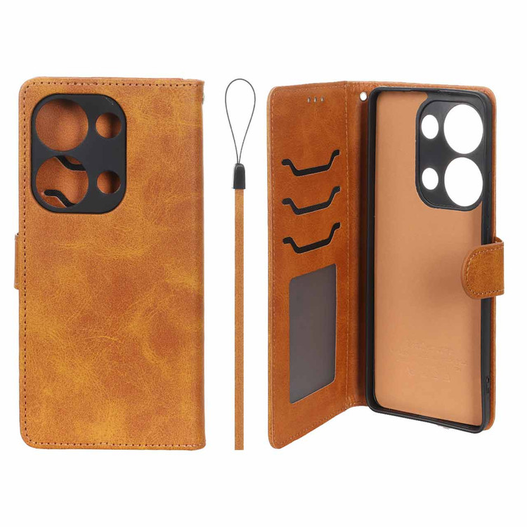 کیف موبایل مگنتی درجه یک داخل خز MNC Plus مدل Xiaomi Redmi Note 14S / Note 13 Pro 4G / Poco M6 Pro 4G - عسلی