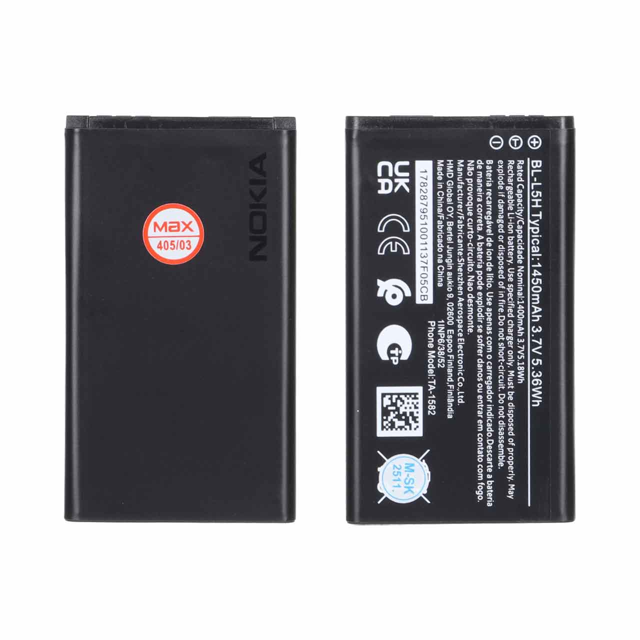 باتری موبایل Nokia مدل BL-L5H با ظرفیت 1450mAh