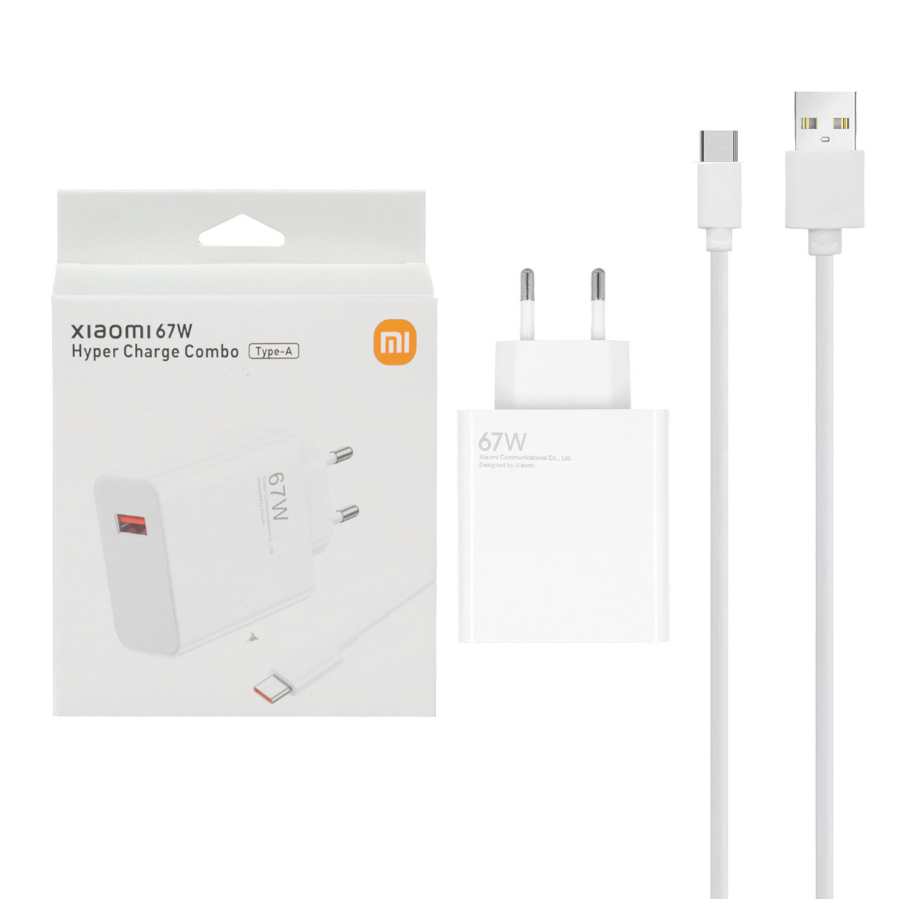 شارژر دیواری فست تک پورت Xiaomi مدل MDY-12-EZ 67W - سفید - بهمراه کابل Type-C - اصل چین