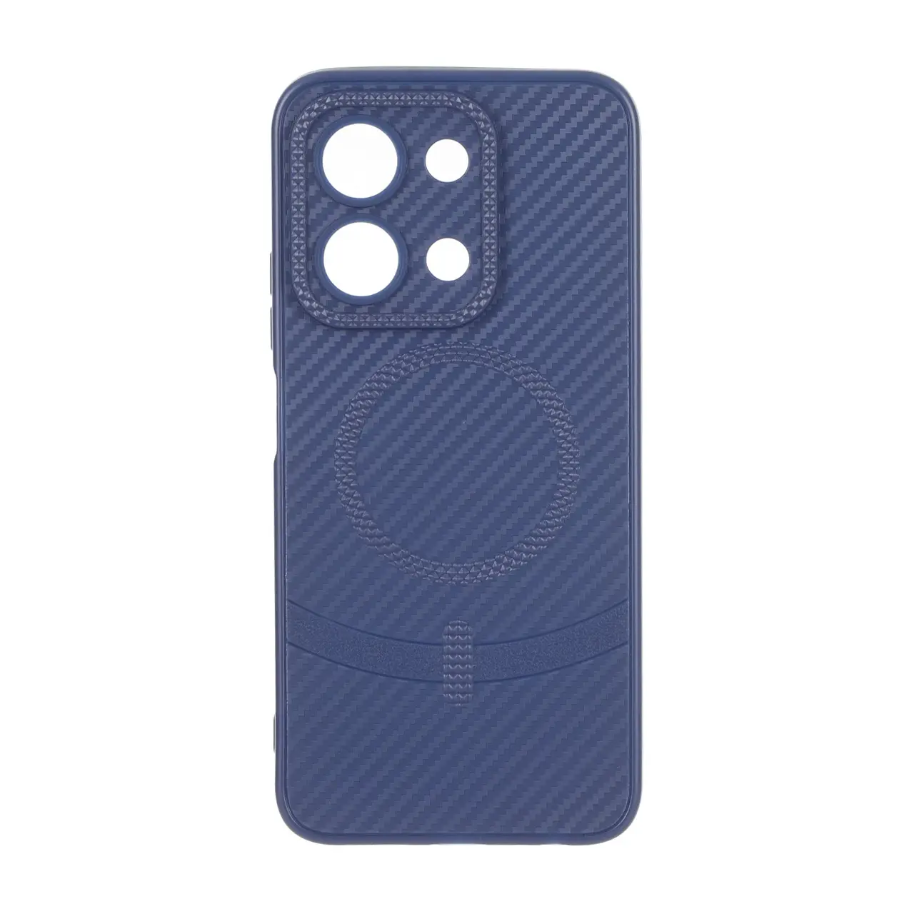 قاب هاشور لنز برجسته طرح مگ سیف سوزنی Xiaomi Redmi 15C / Poco C85 - سرمه ای