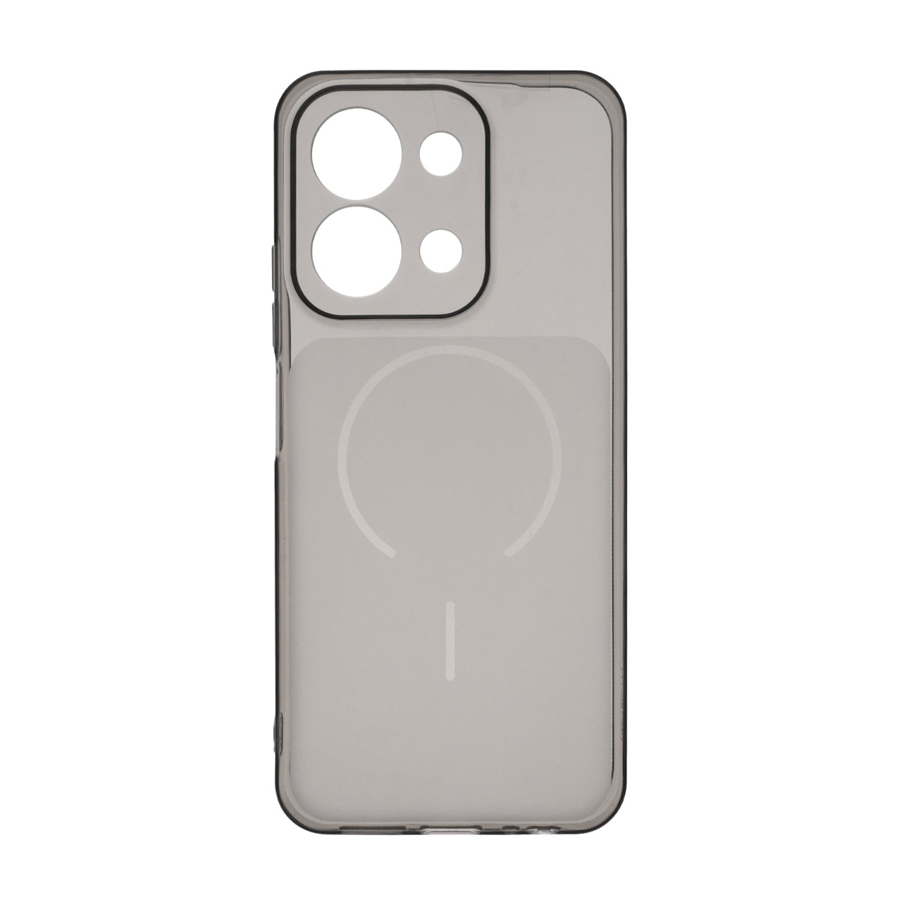 قاب ژله ای شفاف مستطیلی طرح مگ سیف محافظ لنزدار نسخه گلوبال Xiaomi Redmi 15C / Poco C85 - مشکی