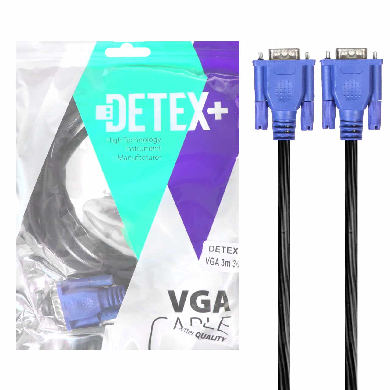 کابل 3 متری DETEX+ VGA 3+2 - مشکی